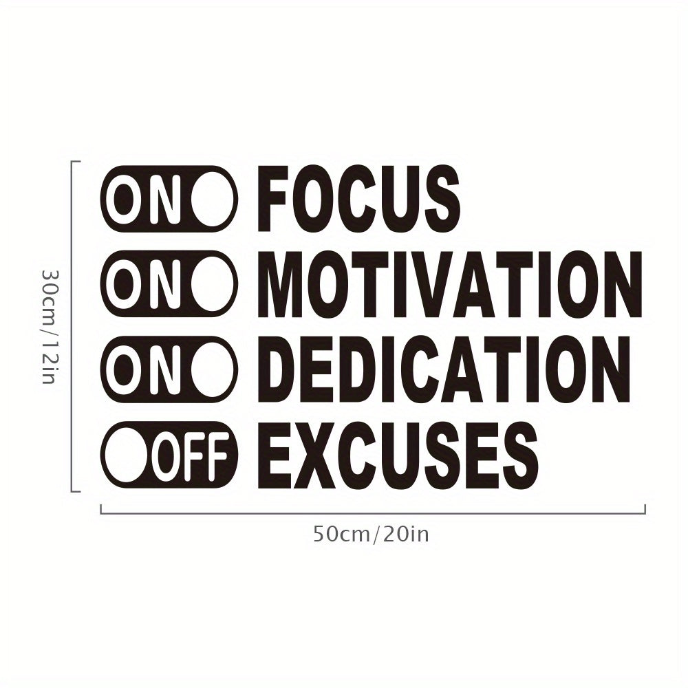 Inspire Decals ™ On Focus, On Motivation, On Dedication, Off Excuses